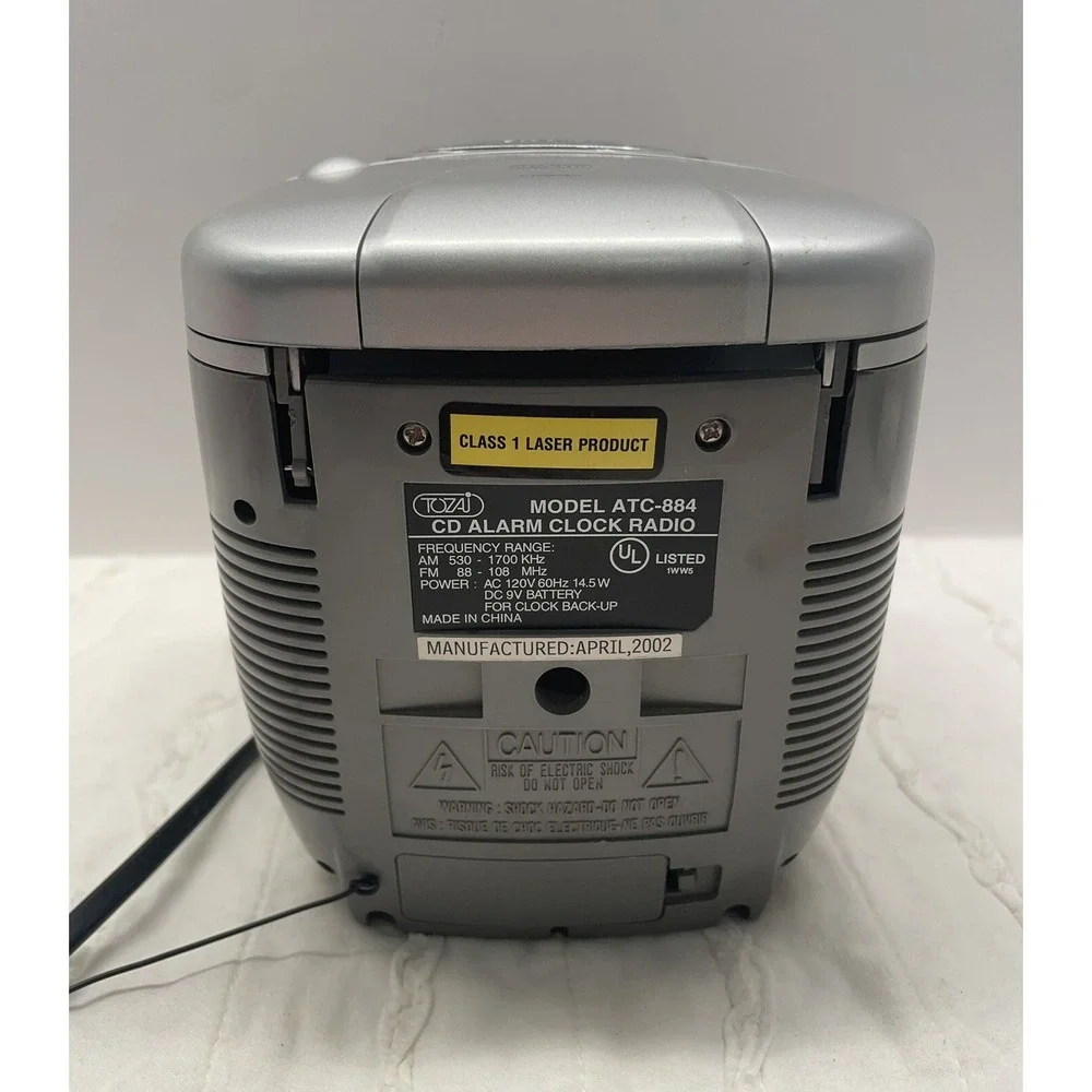 Vintage Tozaj Alarm Clock Radio ATC-884 TESTED WORKING‎